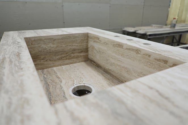 travertine+sink